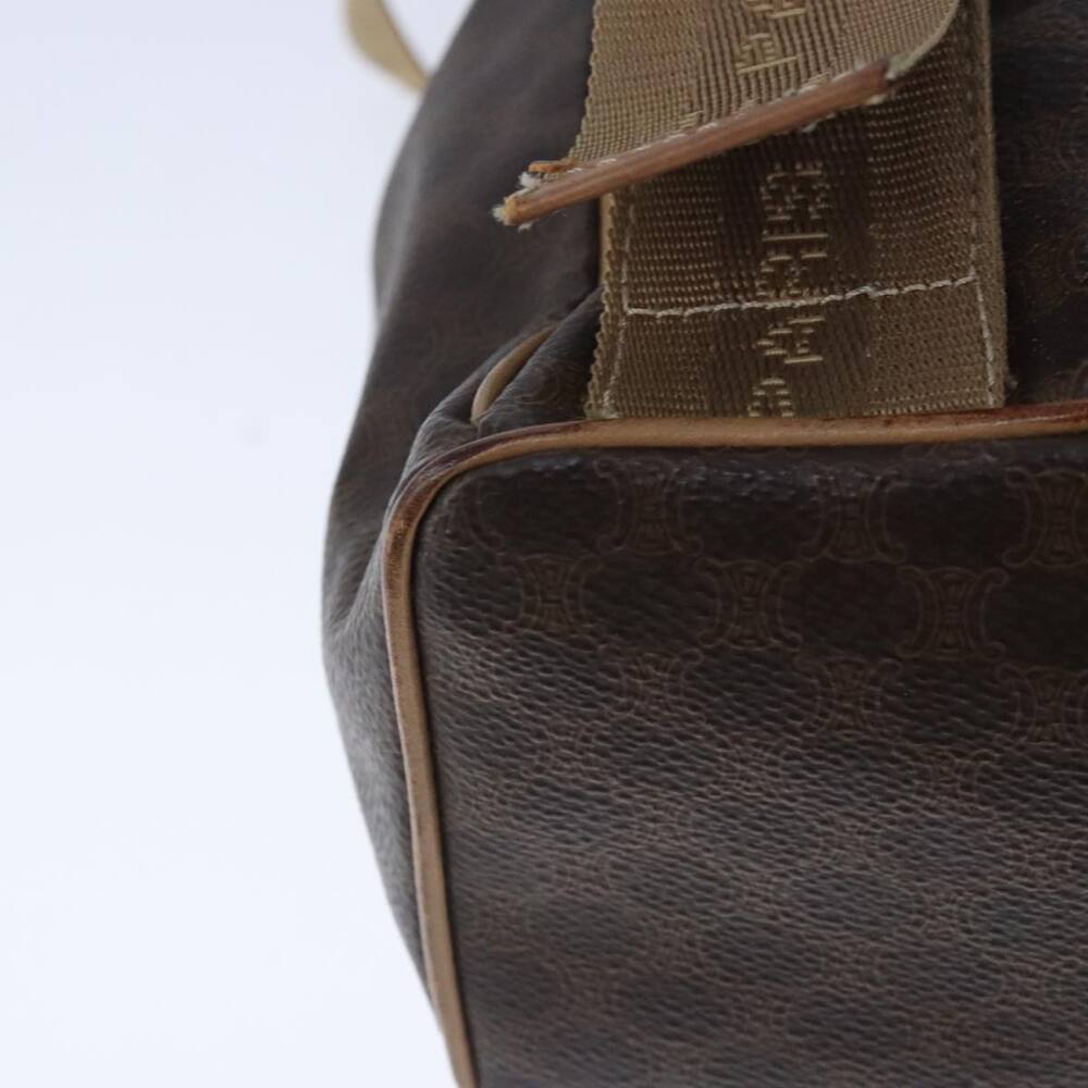 CELINE Macadam Canvas Backpack Pvc Leather Brown Gold - Picture 14 of 16